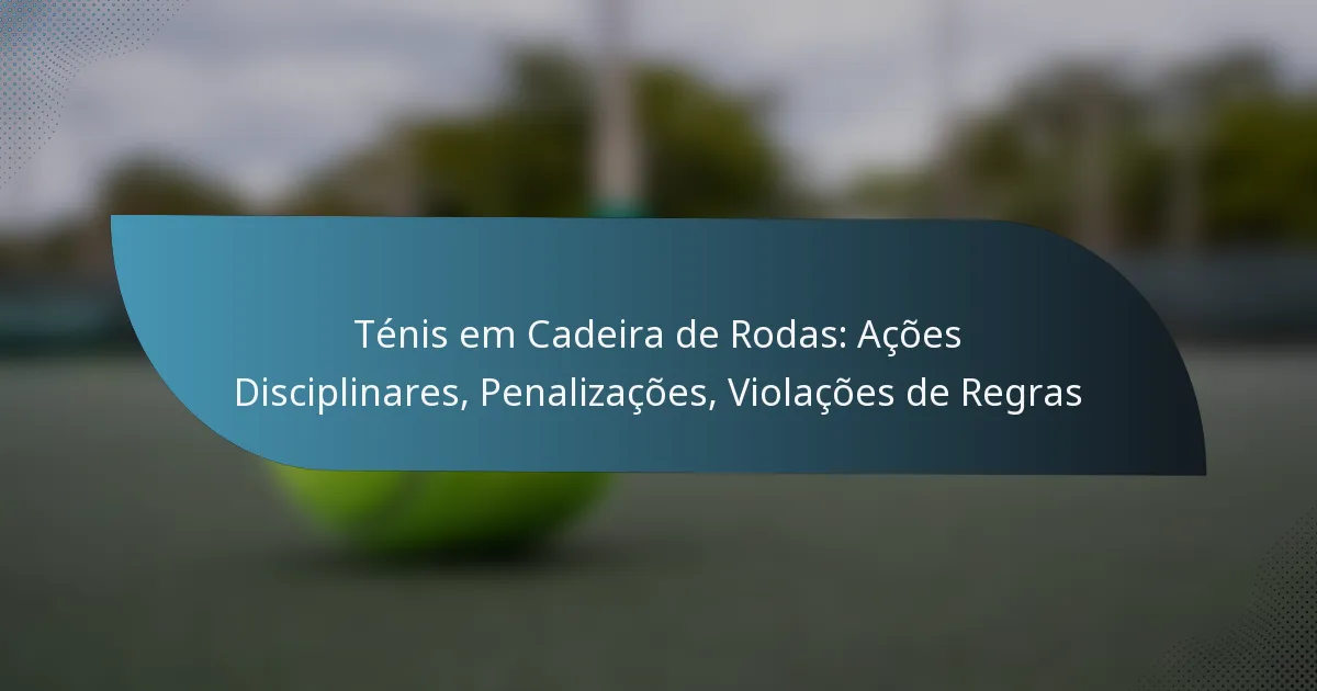 Ténis em Cadeira de Rodas: Ações Disciplinares, Penalizações, Violações de Regras