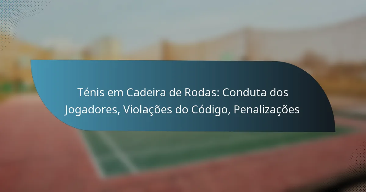 Ténis em Cadeira de Rodas: Conduta dos Jogadores, Violações do Código, Penalizações