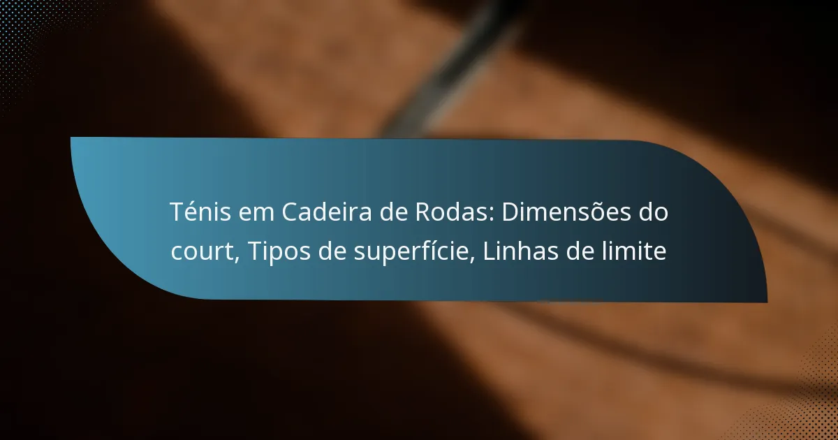Ténis em Cadeira de Rodas: Dimensões do court, Tipos de superfície, Linhas de limite