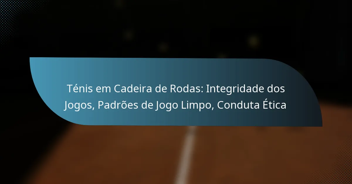 Ténis em Cadeira de Rodas: Integridade dos Jogos, Padrões de Jogo Limpo, Conduta Ética